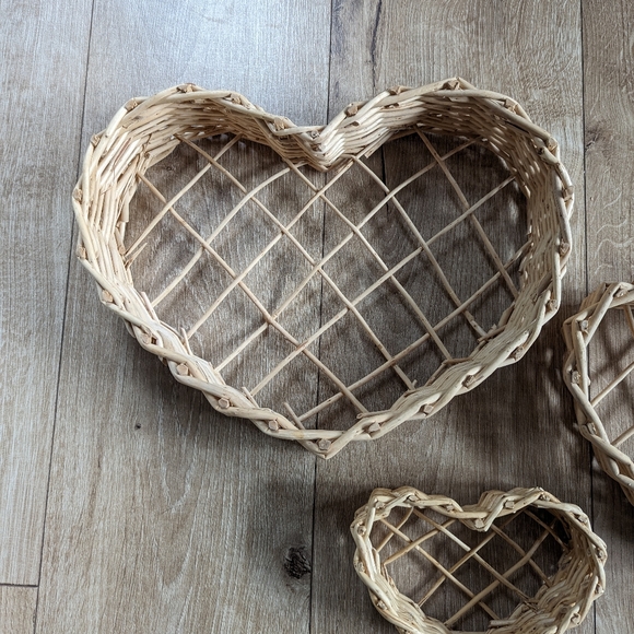 Vintage wicker heart set - Picture 2 of 6